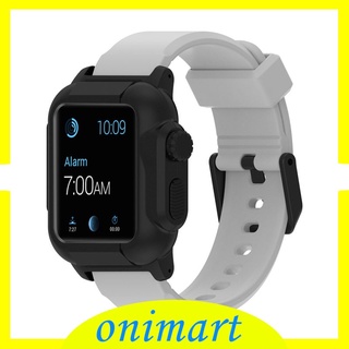 [onimart] funda protectora impermeable/correa de reloj cómoda para iwatch apple watch series 3/2/1 42 mm