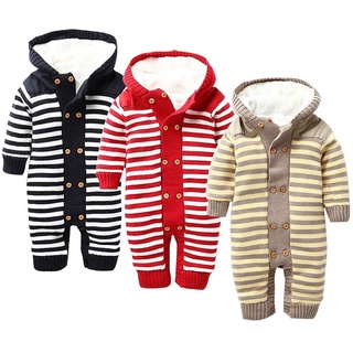 2016 bebé mameluco grueso forro polar cálido cardigan invierno suéter de punto ropa infantil con capucha outwear (3)