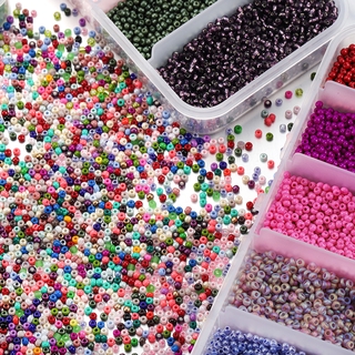 Juego de cuentas de semillas de abalorios de vidrio con dijes coloridos para collar de bricolaje, accesorios de moda de perlas pequeñas, juego de joyas (2 mm, 9000 piezas / juego) (2)