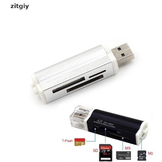 [Zitgiy] All in 1 USB2.0 Multi Memory Card Reader For SD SDHC TF M2 Memory Stick Silver DJTZ