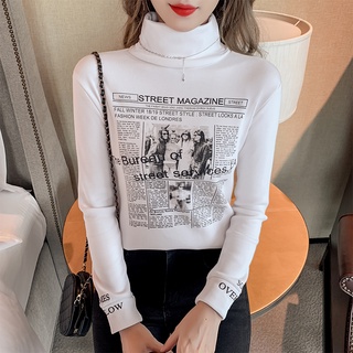 Coreano chica de manga larga t-shirt estilo coreano de las mujeres t-shirt de cosecha propia de las mujeres tee de moda Casual Tops (9)