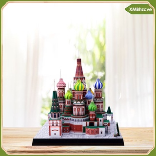 [zcve] diy 3d ruso basilio modelo catedral rompecabezas decoración de escritorio adornos regalos