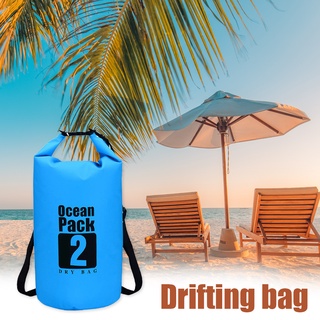mejor bolsa seca impermeable de 2 l natación al aire libre drift kayaking bote pack de almacenamiento
