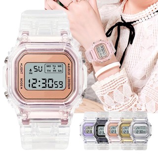 💥PROMOCIÓN💥Relojes de Mujer Relojes de moda para hombres y mujeres, reloj deportivo digital transparente informal dorado,