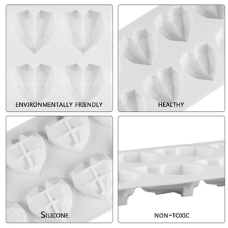 Prettyhomes - molde para tartas de corazón, 3 unidades de silicona 3D, para Mousse (7)