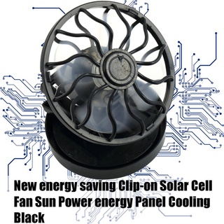 Ae nuevo ventilador de célula Solar con Clip de ahorro de energía Solar Panel de energía Solar enfriamiento negro