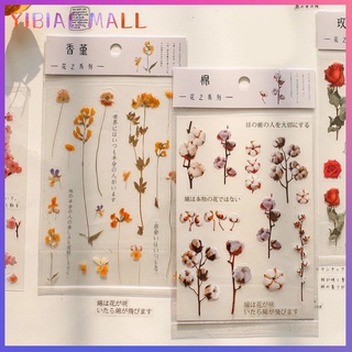 YIBIAO 1 Pcs Flowers 2 Sticker Diary Decoration Supplies