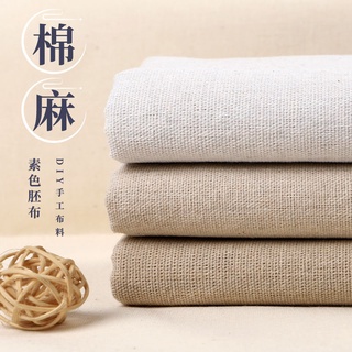 Tela blanca de algodón y lino Corte Vertical de tela Tela Blanca Calico teñida con lazo tela blanca Xiaobu de algodón puro 91Uh