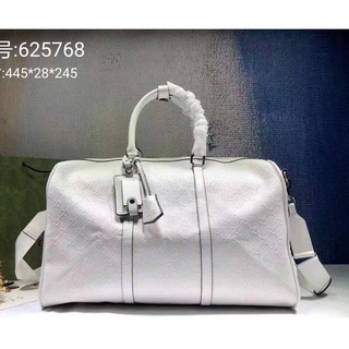 Tomado en especie, listo para enviar Gucci Business Travel Bag Modelo: 625768 White Embossed 100% Original Authentic Gucci Handbag Bolsos de hombro para hombres y mujeres