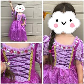 WFRV Rapunzel Cosplay Disfraz De Belle Vestir Niños Princesa Niñas Fiesta De Cumpleaños Vestido Blanco Nieve Anna Elsa Niño (7)