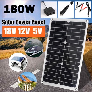 [july only] 180w panel solar cargador de batería dual usb kit para camping caravana