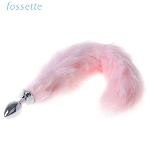 FOS New 35CM Romance Adult Love Product Pink Fox Tail Butt Metal Plug Anal Sex Toy