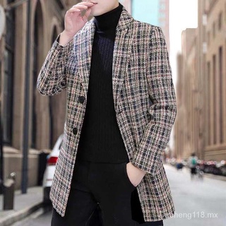 Da ChengOtoño e invierno abrigo de lana de los hombres de longitud media de moda abrigo de lana de los hombres de gran capa gruesa suelta moda coreana