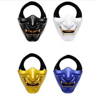 [Jinkeqcool] máscara divertida de media cara Cosplay Samurai fiesta de Halloween Festival máscara Ideal (7)