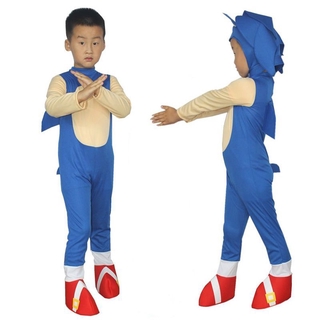 Anime Sonic de dibujos animados Sonic Kid Cosplay juego de vestir escenario rendimiento disfraz accesorios (5)
