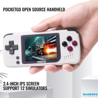 V2 PocketGo Handheld Game Console 2.4inch Screen Retro Game player With 32G TF Card NES/GB/GBC/SNES/SMD PS1 Gaming Consoles Box illusory