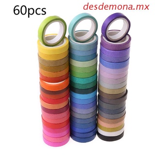 desdemona 60 rollos washi cintas de enmascaramiento | 8 mm de ancho colorido decorativo enmascaramiento diy cintas para manualidades álbum de recortes regalos warpping