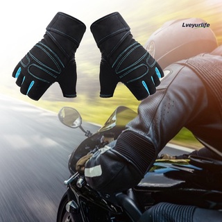 lyl - guantes de ciclismo (1 par, antideslizantes, delgados, de medio dedo, con pulsera para motocicletas)