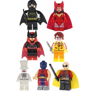 Compatible Con legoing minifigures dc batman superwoman batgirl robin scarlet witch superman Bloques De Construcción Juguetes De Niños (9)