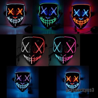 (prosperityus3) Máscara Led de Halloween fiesta mascara mascaras máscaras neón Maske luz resplandor