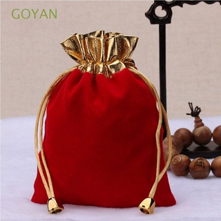 goyan - bolsa de lana para joyas de franela, diseño de boda, 12 unidades, bolsa de regalo, borde dorado, terciopelo rojo, multicolor