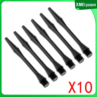 [XMELJUWN] 60 piezas nuevos 2BA tallos de dardos de plástico ejes de dardos Diam 6 mm lanzamiento seguro - negro
