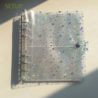 SETUP Kpop Photo Album Photo Album Soft PVC Binders Albums Transparent Star Album Name Card Album Picture Case 3inch 5inch Card Stock Collect Book Bling Cover Photocard Holder