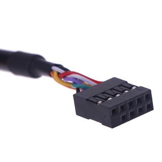 1Pc 9 pines cabecera de la placa base a 2 puertos USB 2.0 hembra Cable de extensión adaptador (4)