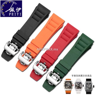 ◕Pey rubber watch strap fits RICHARD MILLE RM011 series silicone strap