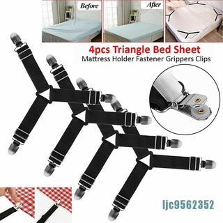 4 x triángulo sábana de cama soporte de colchón sujetador pinzas clips tirantes tirantes