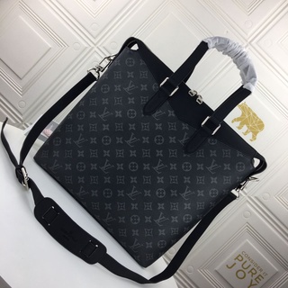 【Listo para enviar】100% original auténtico Louis Vuitton LV maletín vertical para hombre, bolso de presbicia de piel de vaca, bolso de mensajero de hombro casual para hombre de alta calidad 48260 (1)