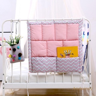 AND Bed Hanging Storage Bag Baby Cot Cotton Holder Organizer Crib Bedding 50x50cm Diaper Pocket