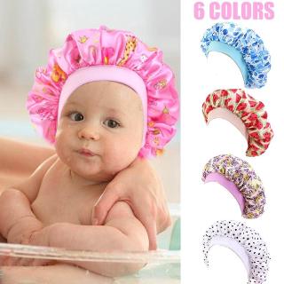 1 pc bebé impreso baño impermeable gorra proteger el cabello y gafas ajustable bebé ducha gorra
