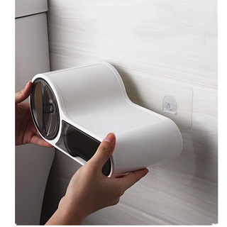 HUASHE Nuevo Soporte para papel tisú Organizador de papel Impermeable Portarrollos Accesorios de baño Inodoro Montaje en pared Estante de baño Caja de (7)