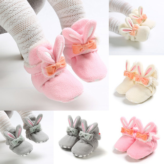 niño niño bebé niñas lindo conejo oreja bowknot invierno caliente botas de nieve zapatos