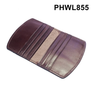Cartera de cuero genuino para tarjetas arco plegable modelo marrón Color - PHWL855 DKL - PHL