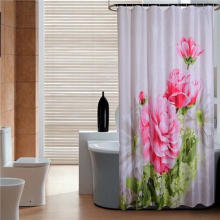 peony cortina de ducha de baño gruesa con estampado 3d impermeable
