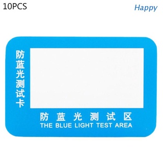 Happy 10 pzas lentes De prueba De tarjetas De Pvc Anti luz Azul/lentes con luz Uv/tarjeta De detección De luz Azul