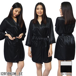Flv lencería kimono 1285BKIM negro todo el tamaño wik wik premium, camisón de mujer