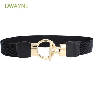 dwayne moda cintura simple cummerbunds cinturones de cintura mujeres oro elástico redondo hebilla ropa vestido decoración cinturones elásticos/multicolor