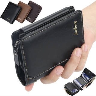 Baellerry New Men's PU Wallet Short Vertical Multi Card Coin Card Wallet Multi-function Fashion Purse