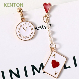 KENTON Fashion Drop Earrings Poker Asymmetric Earrings Dangle Earrings Cute Women Accessories Gifts Clock Fashion Jewelry/Multicolor