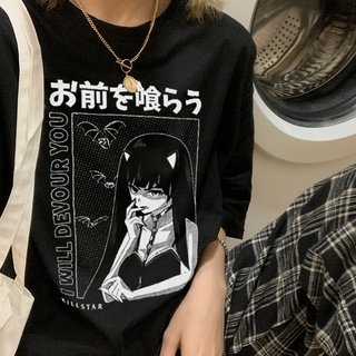 SASSYME Mujer Camiseta De Gran Tamaño De Manga Corta Japonesa y2k Anime Top Tee Idea De Regalo Ropa Gótica (1)