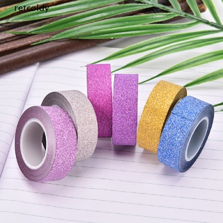 [retc] 10 m purpurina washi papel pegajoso enmascaramiento cinta adhesiva etiqueta diy artesanía decorativa m2