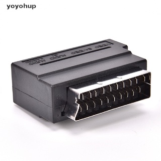 yoyohup adaptador de scart bloque av a 3 rca phono compuesto s-video con interruptor de entrada/salida oro mx (2)