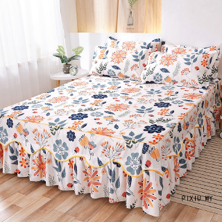 Fábrica Outlet colcha cama falda de tres piezas Set1.5M1.8Rice sábana de cama cubierta de cama delantal cubierta protectora (1)
