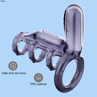 meros.mx TPE Dildo Ring Vibrating Penis Lock Ring Fast Adaptation for Male Masturbators