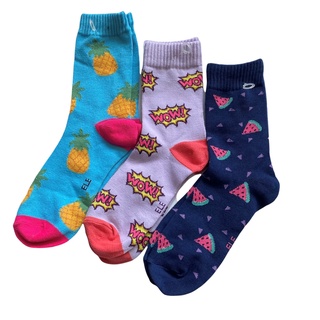 Calcetas Divertidas Funny Socks Dibujos Mujer Happy Moda 3 Piezas