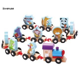 Lo_1 juego De bloques De construcción De madera De dibujos animados De animales/Frutas/tren De coche/juguete para niños (5)