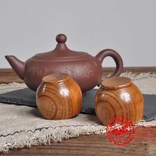 taza de madera de madera de café té cerveza jugo de leche taza de agua pequeña té de madera primitiva juego de té taza j6e5
